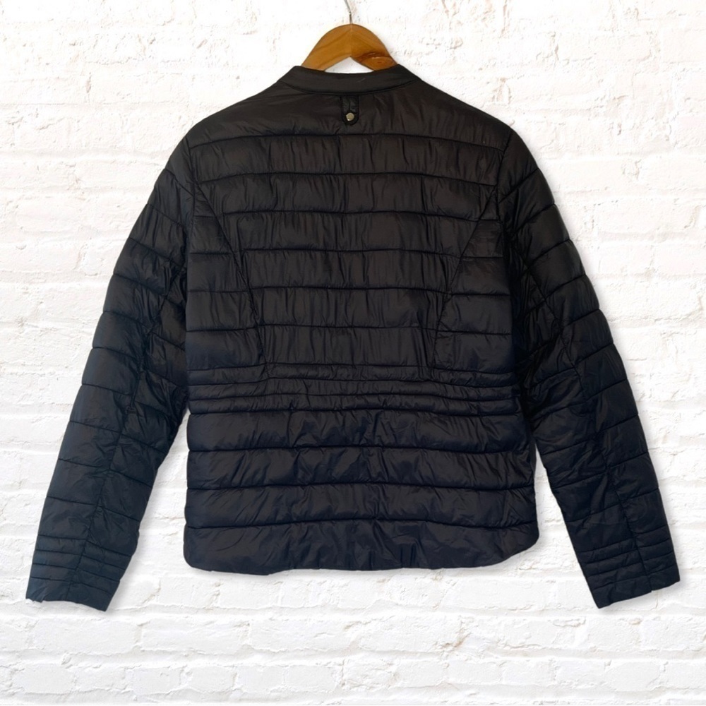 Collection Pimkie Black Nylon Puffer Jacket with Gold Zippers Size Large - Picture 4 of 11